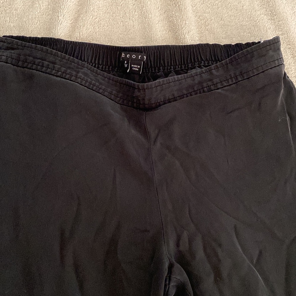 Theory 100% silk thin joggers with pockets. Simply beautiful & so comfy - Picture 3 of 13
